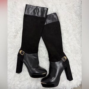 Black Women's High Heel Knee Boots